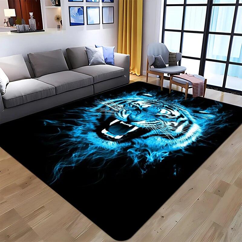 Ковер с принтом тигра и животного, домашний ковер, детская комната, стул для гостиной, прикроватный современный простой напольный коврик, кавайный ковер