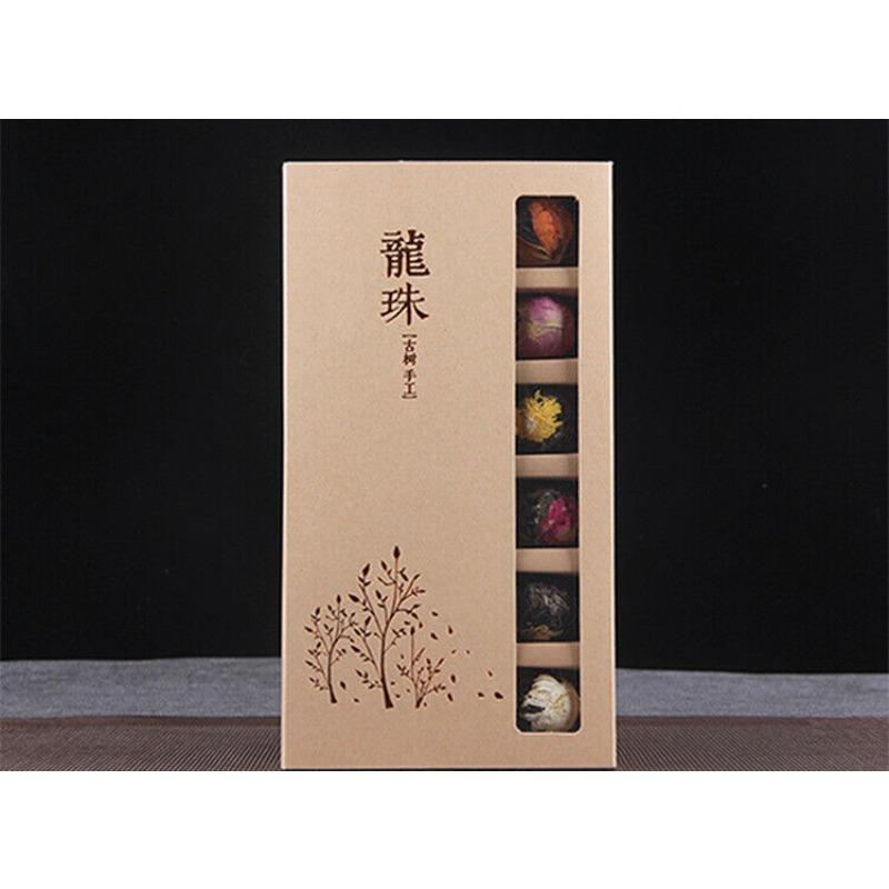 Ароматный чай Yunnan Raw Pu'er 120г (18 шт) Подарочная коробка с цветами Dragon Ball ручной работы