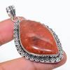 Strawberry Quartz Gemstone 925 Steling Silver Jewelry Pendant 2.36" SU-9662