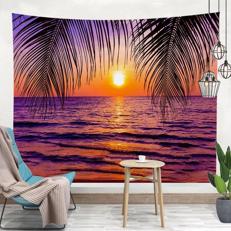 Спальня Гостиная Гобелен Тропические Растения Летний Узор Гобелен Мода Домашний Декор