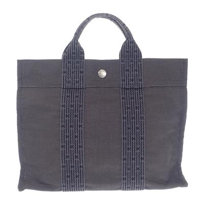 HERMES 101056M Сумка-тоут серый холст Женская
