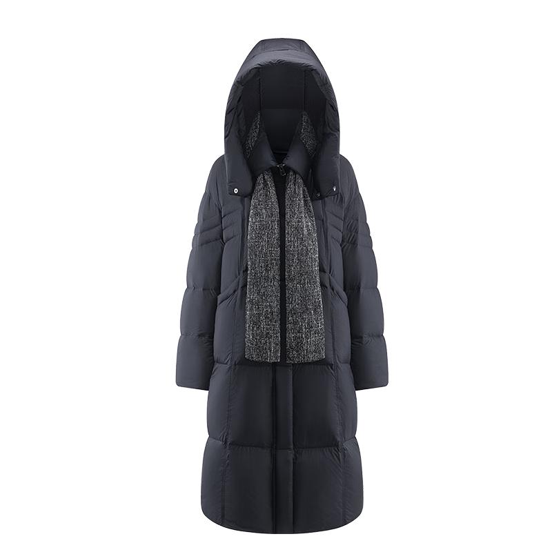 Aolilai Chen Duling Women's Detachable Hooded Long Down Jacket