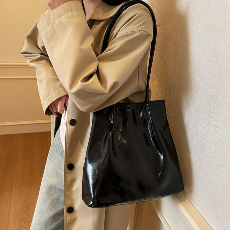 Yogodlns Новая женская модная сумка-тоут большой вместимости однотонная стильная сумка-ведро мягкая сумка для работы женские модные ПУ сумки через плечо