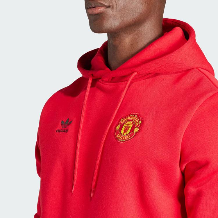 Adidas Толстовка с графическим принтом Manchester United Essentials, мужская спортивная одежда, ярко-красная IK8706