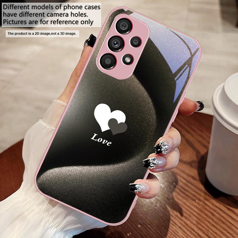 Градиентное белое сердце Для Samsung S 25 S25 Edge S25Ultra S8 S9 S10 20 U ltra S21 Pro S22 Plus S23 FE S24 Ultra Стеклянный чехол для телефона