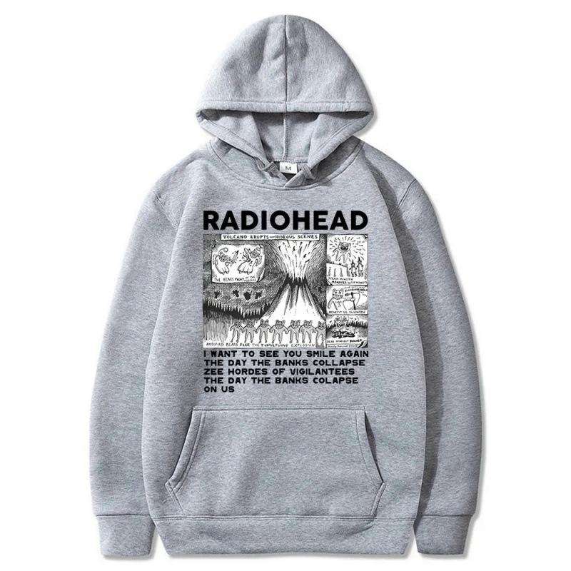 Vintage Radiohead Bluza Z Kapturem Hoodie