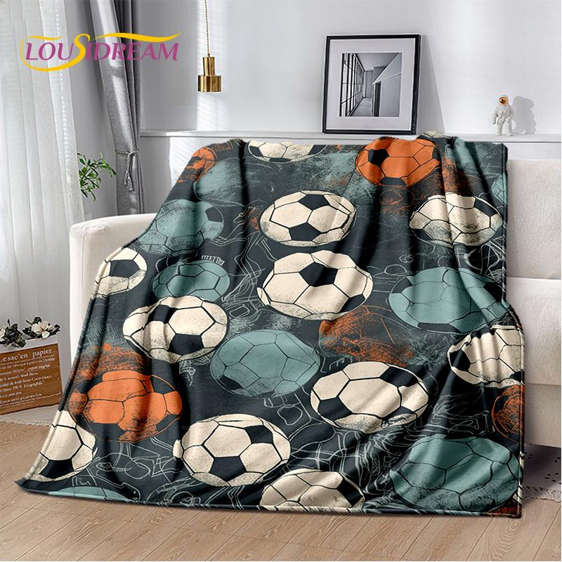 29 Стиль Футбольное поле Футбол Спорт Мультфильм Мягкое одеяло, Мягкий плед для дома Спальня Кровать Диван Дорожный чехол Детский подарок
