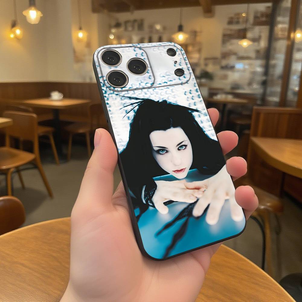 Evanescence Эми Ли Для iPhone 17,16,15,14,13,12,11,Pro,Max,Plus Черный Мягкий Чехол для Телефона