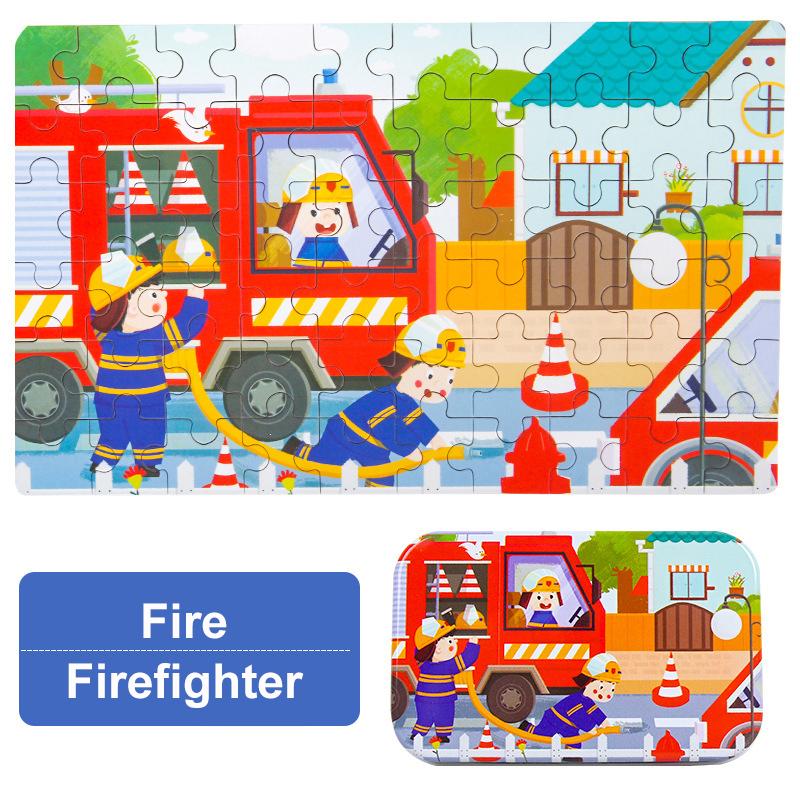 Пазл из 60 деталей, игры Монтессори, мультяшные животные, транспорт, пазлы с динозаврами для детей, развивающие игрушки, детский рождественский подарок