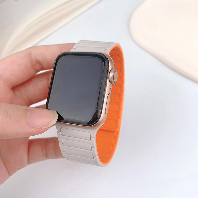 Магнитная петля для ремешков Apple Watch 44 мм, 40 мм, 49 мм, 45 мм, 41 мм, 38 мм, силиконовый браслет iWatch Series 9, 8, 7, 6, 5, 4, 3 Se ultra 2, ремешок