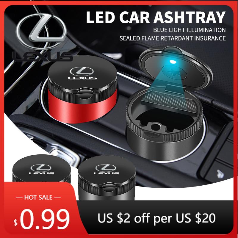 Interior Stickers Portable Car Metal Ashtray Car Ashtray Cup Holder Decor For Lexus F SPORT LBX NX RX 350h 450h ES UX 300e GS GX