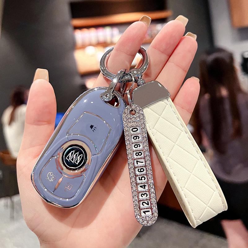 Премиальный чехол для ключей для автомобилей Buick Regal, Envision, GL8, LaCrosse, Enclave, GX и Weilan 7 - Женская сумка-ракушка с пряжкой