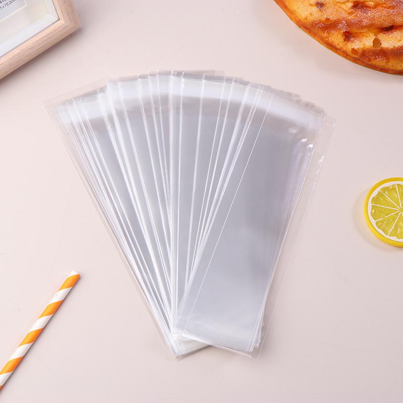 100 шт. прозрачные самозапечатывающиеся длинные пакеты для сладостей 5X20 см пакеты для крендельков многоразовые пакеты для упаковки конфет подарки сувениры