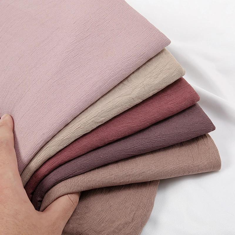 4PCS One Set Hijab With Pins Crinkled Scarves For Women Muslim Hijabs Long Shawl Pashmina Solid Headscarf Wraps Islamic Turban