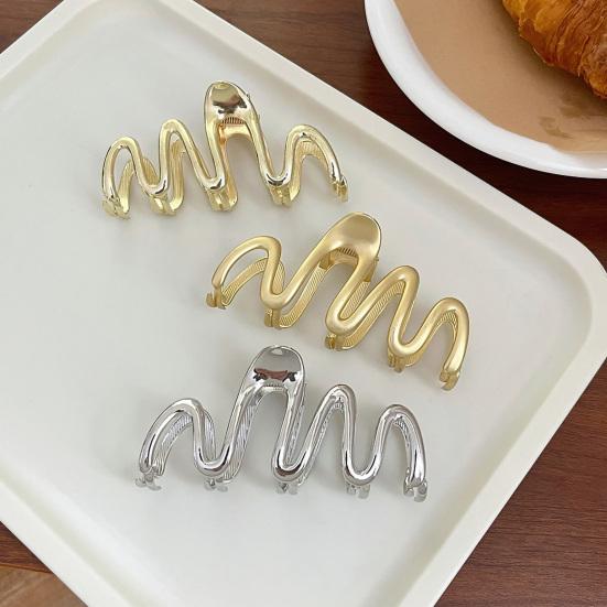 Французский стиль волос коготь скрещивания зубов пружинный дизайн тугая нерегулярная форма волны большая заколка для волос