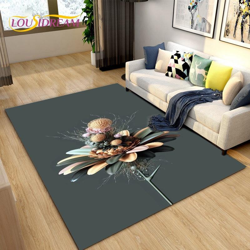 Коврик с 3D цветочным узором ромашки, ковер для гостиной, спальни, дивана, коврик для кухни, украшение для кухни, нескользящий напольный коврик для детских игр