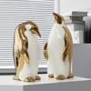 Light Luxury Penguin Ceramic Decoration Living Room Entrance TV Cabinet Home Decoration Office Wine Cabinet Soft Installation Crafts