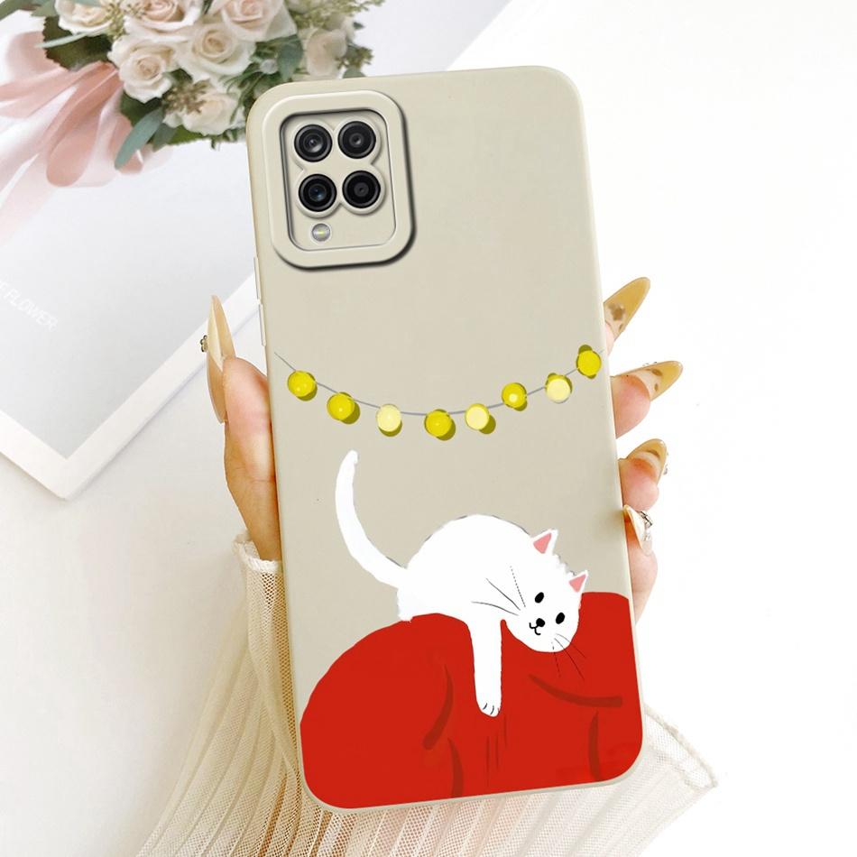 For Samsung Galaxy A12 M12 SM-A125F A127F Cute Cat Flower Butterfly Cartoon Phone Case Shockproof Soft Silicone Cases