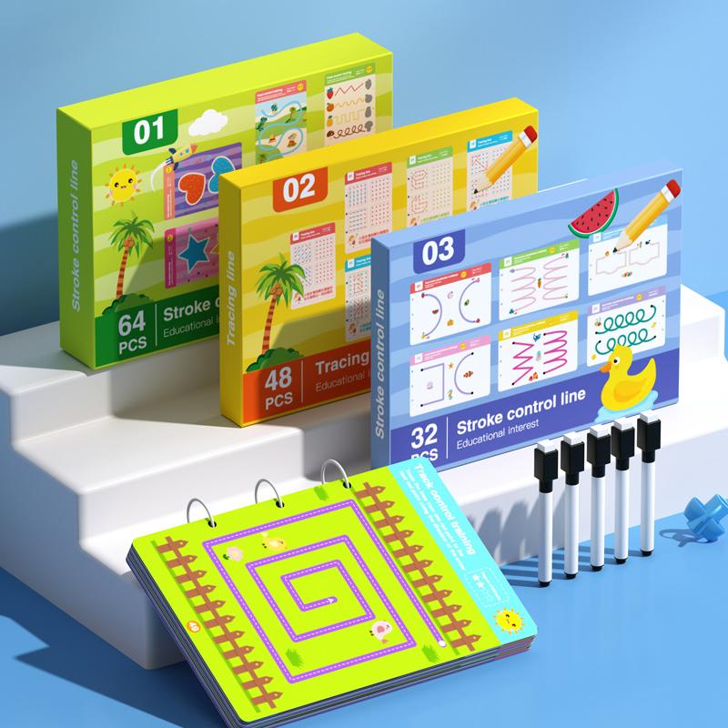 Детская игрушка для рисования Монтессори, обучение ручке, цветная форма, набор математических игр, обучающая деятельность для малышей, обучающая книга