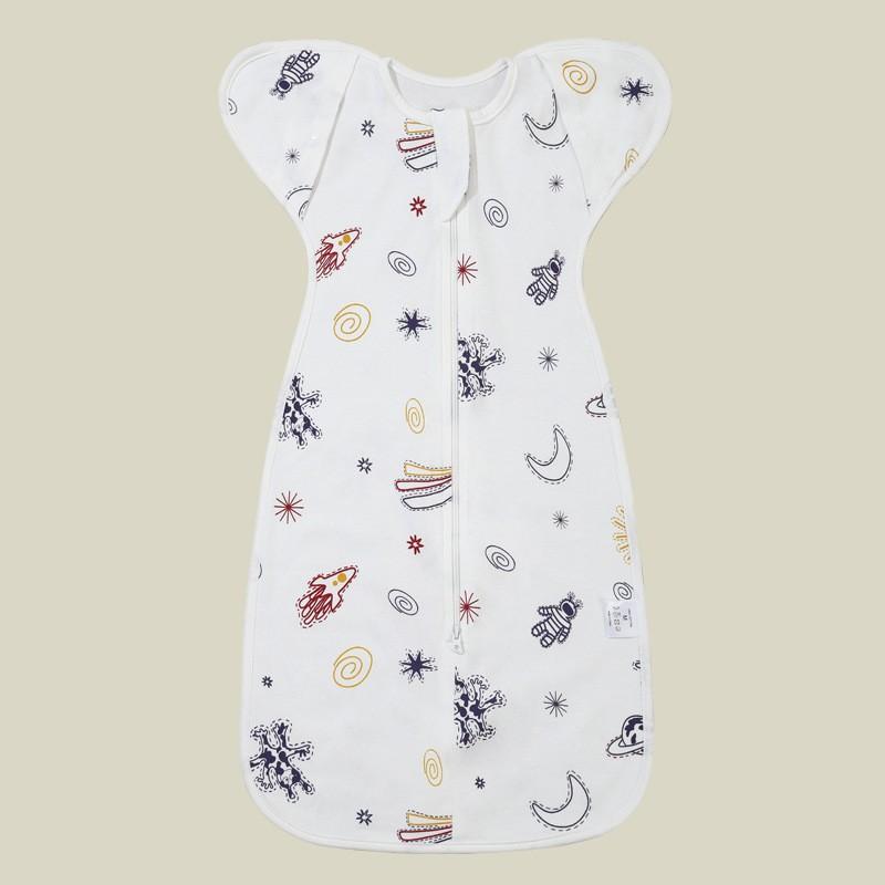 Baby Cotton Swaddle Blanket Newborn Sleep Sack Wrap Arms Up Design Stretchable Sleeves