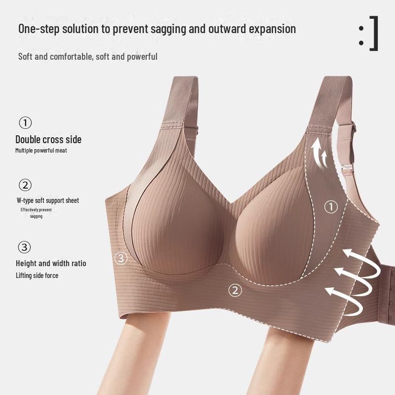 "Seamless Adjustable Full Cup Bra for Large-Busted Women, Anti-Sagging, Side Support, Thin Design"