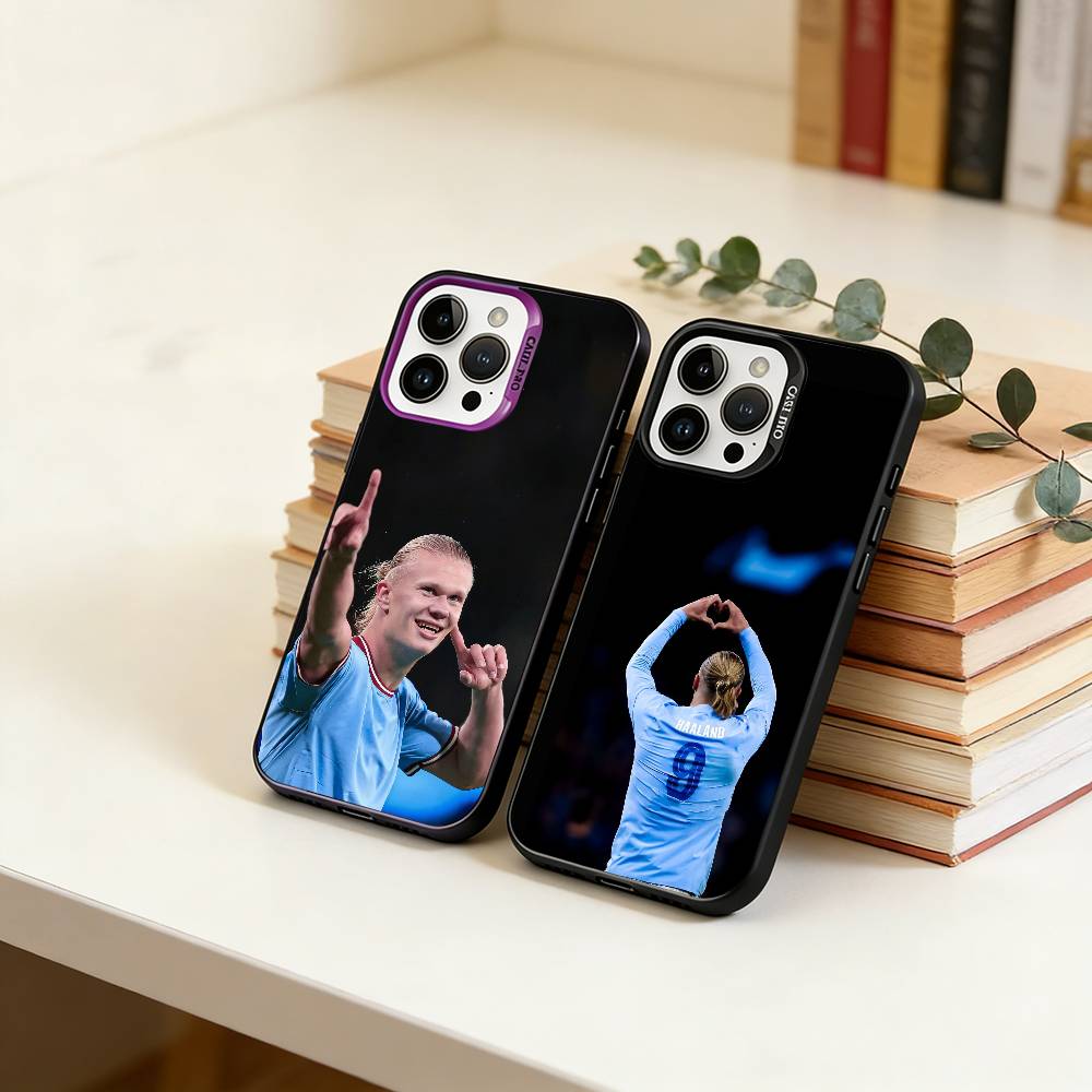 Чехол для телефона E-Erling H-Haaland для iPhone 17,16,15,14,13,12,11 Plus,Pro Max,XS,Цветной Серебряный Позолоченный Внутренний Чехол