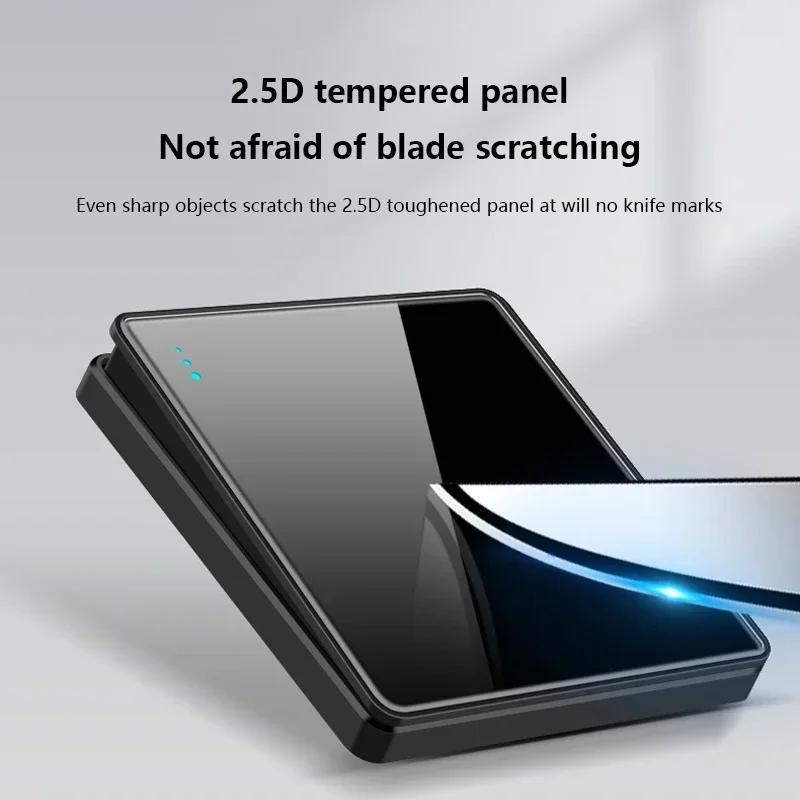 EU RU UK Standard 1/2 Way Wall Light Switch Luxury Full Tempered Glass Panel ON OFF Power Push Button Switch1/2/3/4 Gang Type 86