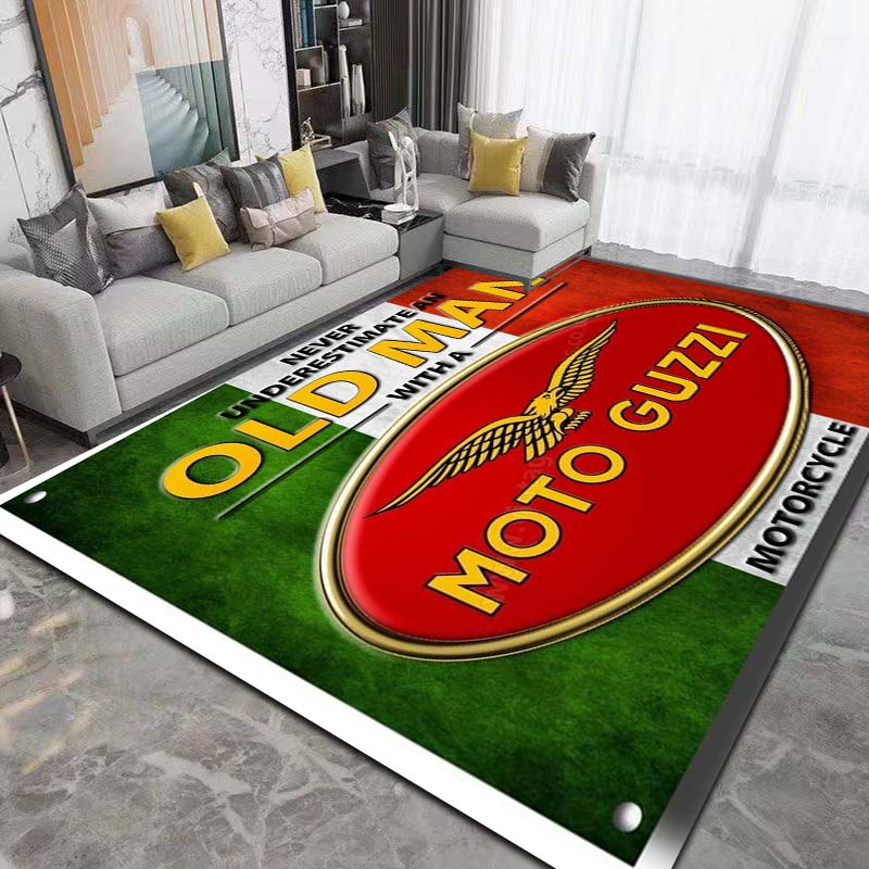 2026 New Retro Motorcycle G-Guzzi Printed Carpet Living Room Bedroom Decoration Tea Table Table Non slip Entrance Carpet Gift
