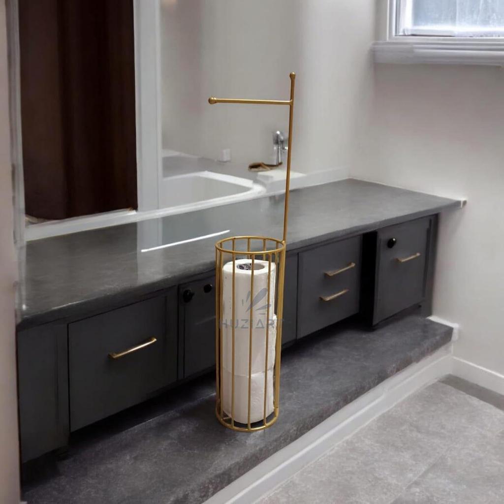 Напольная стойка для рулонов | Держатель для туалетной бумаги напольный и отдельно стоящий | Подставка для салфеток | Держатель для туалетной бумаги Нотка роскоши для вашего дома,(3 Рулона Бумаги Бесплатно)