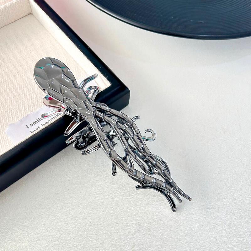 1 шт. металлический зажим для волос, нескользящий, персональный зажим в виде акулы, жидкий, выдолбленный, крепкий, захватывающий волосы, зажим в виде утконоса