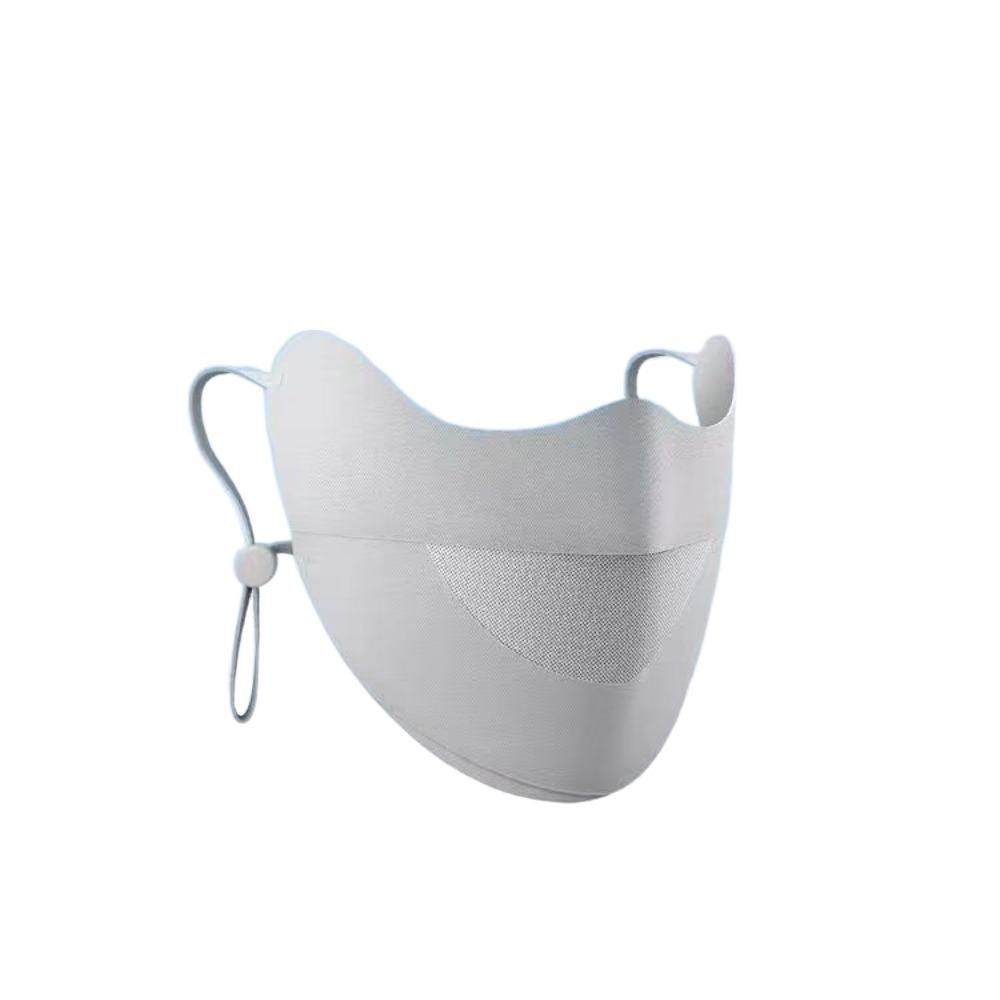 Sun Protection Ice Silk Sunscreen Mask Solid Color Thin Face Veil Cool Cycling Face Cover Outdoor