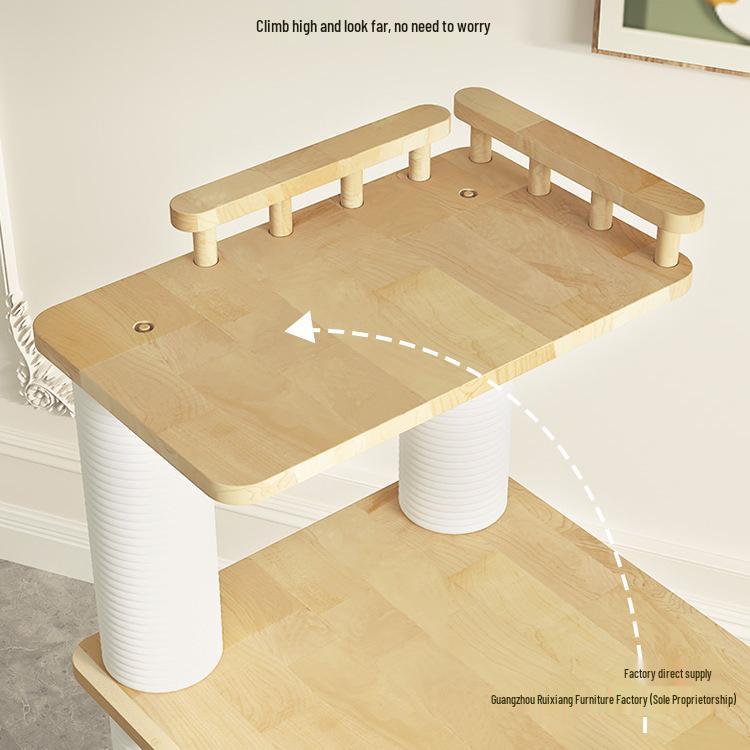 Дерево для кошек из массива дуба с настенной кроватью-капсулой