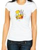 The Simpsons, Bart Simpsons W/B  Women's 3/4 Short Sleeve T-Shirt H500