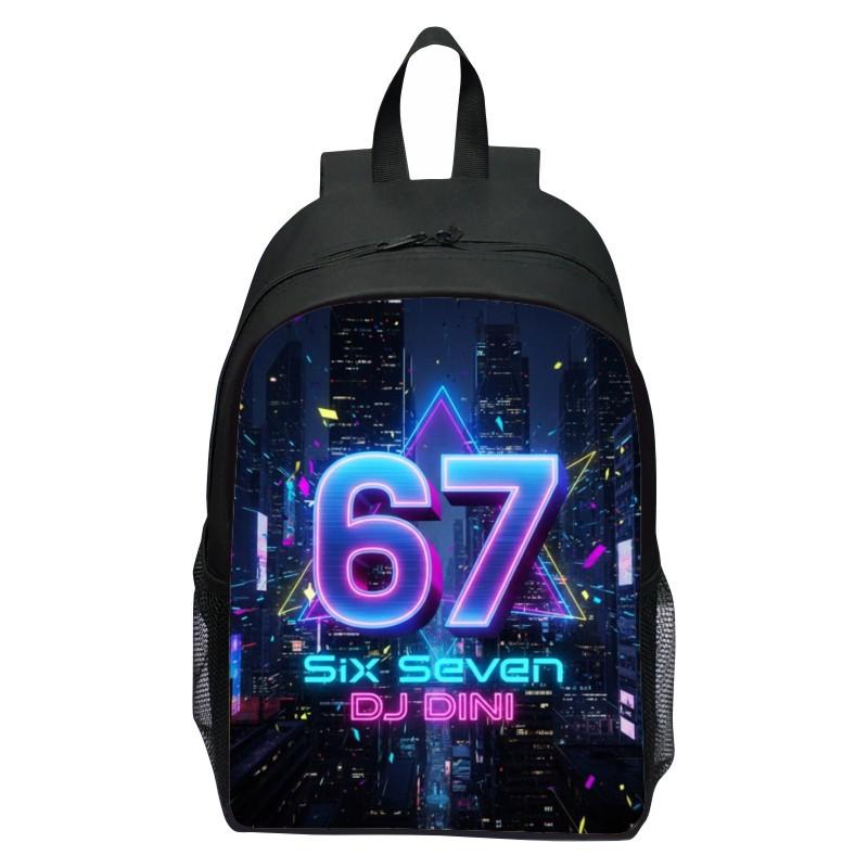 Новый рюкзак с принтом 67six seven для учеников начальной школы, повседневный легкий рюкзак с мультяшным принтом для 12 класса