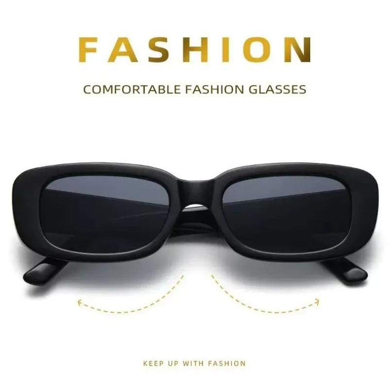 Vintage Black Square Sunglasses for Woman Luxury Brand Small Rectangle Sun Glasses Female Gradient Clear Mirror Oculos De Sol