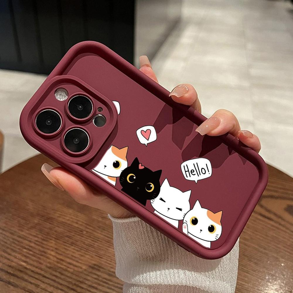 LZ9 мультяшный кот милый художественный дизайн силиконовый чехол для телефона Xiaomi 11 Lite 5G 14T Redmi 14C 13C A3 Note 12 11 9 10 13 Pro Plus противоударный задний чехол