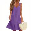 Women's Summer Dress Sleeveless Spring Solid Color Sundress With Pockets
