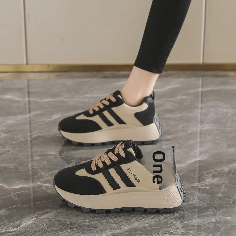 Женские кроссовки в гонконгском стиле Dad Shoes с толстой подошвой - модные кроссовки осень/зима 2024 года