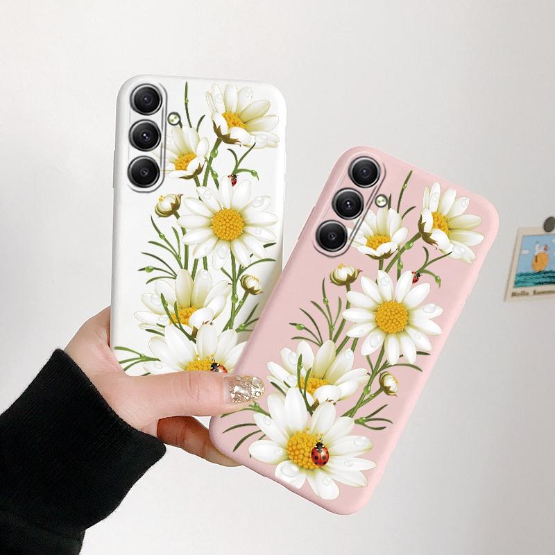 Мягкий силиконовый чехол с цветочным узором Galsang для Samsung M35 A35 Xiaomi Redmi Note 13 Pro iPhone Huawei Honor Realme Camera Защитный противоударный чехол