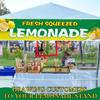 2 x 10 ft Lemonade Sign Vinyl Banner Fresh Squeezed Lemonade Stand Supplies Lemon Flag for Indoor Outdoor Business Restaurant Advertising Banner