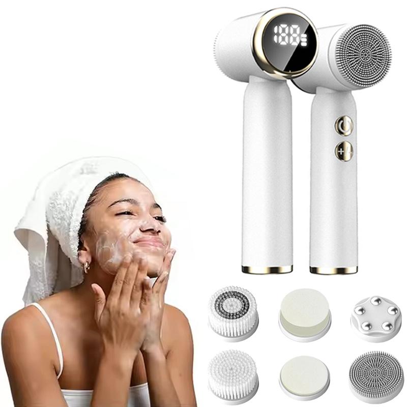 IFINE Перезаряжаемая Горячая Холодная Электрическая Звуковая Силиконовая Щетка для Умывания Лица Красота Сменные Насадки для Щетки Лицо Ионная Бытовая