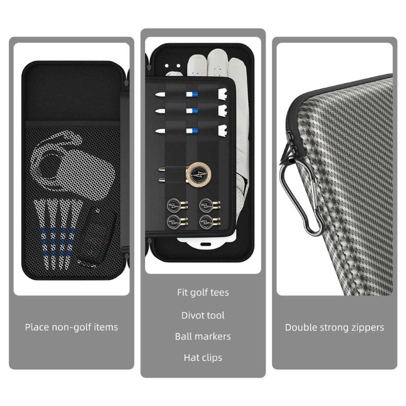 Golf Glove Case, Golf Glove Box with Gloves Holder for Golf Bag Accessories, Golf Storage Organizer for Tees, Divot Tool