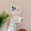 S24U S23FE S21FE A55 A54 A53 Cute Love Bear Hand Strap Wave Phone Case For Samsung Galaxy A35 A34 A33 A25 A24 Shockproof Cover
