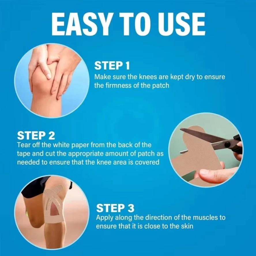 10 шт. Кинезио тейп для коленей, водонепроницаемый и эластичный, дышащий коленный тейп, спортивный тейп обеспечивает поддержку и стабильность для бега