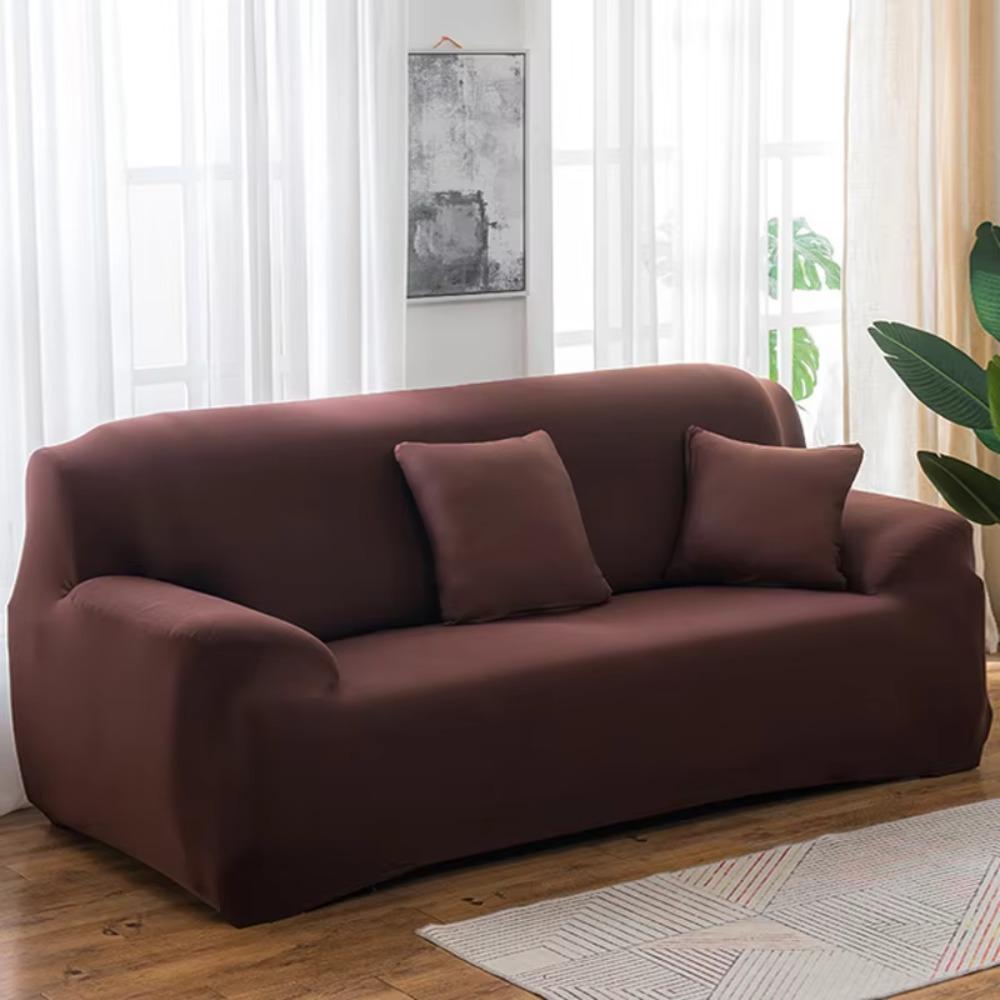 Elastic Solid Color 3 Seater Sofa Cover Extendable Washable Stretch Couch Cover All-inclusive Dustproof Sofa Protecter