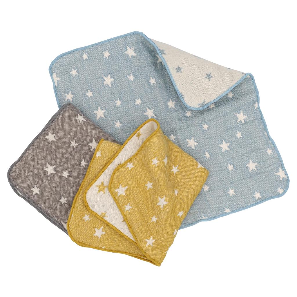 Hiorie 6-слойные марлевые носовые платки, набор из 3 штук, сделано в Японии, Маленькая звезда, 3 цвета
