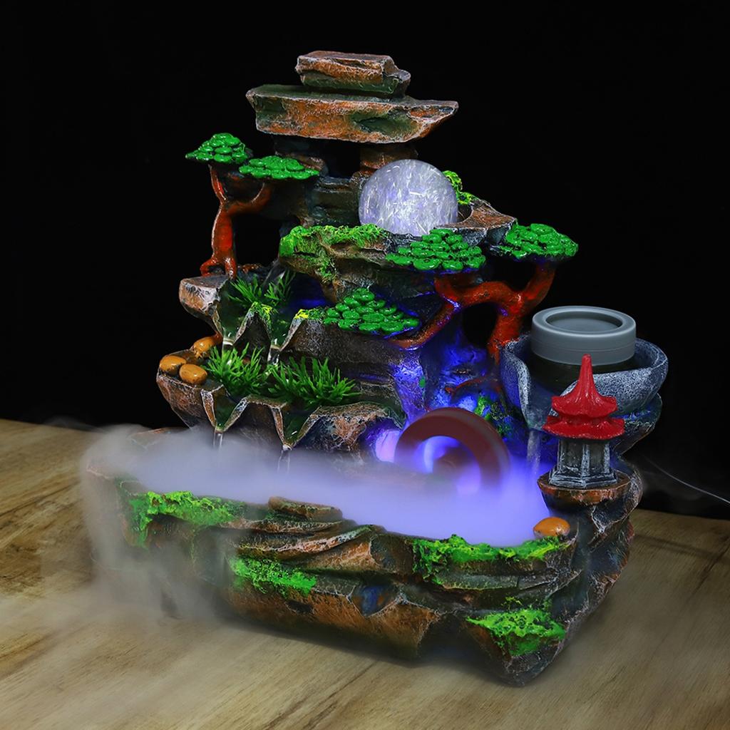 Уникальный смоляной настольный фонтан для ландшафтного украшения с эффектом распыления EU