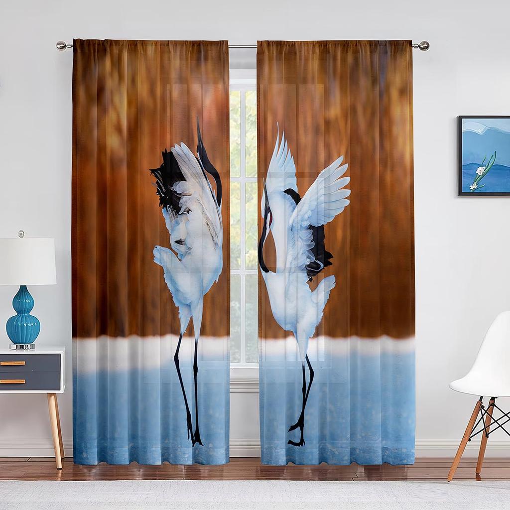 Тюлевая занавеска с красной короной, летающее красное солнце, для гостиной, спальни, декор, прозрачные шторы для комнаты, кухни, обработка окна