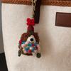 Puppy Rabbit Keyring Bird Cartoon Keychain Funny Wool Felt Animal Pendant  Unisex