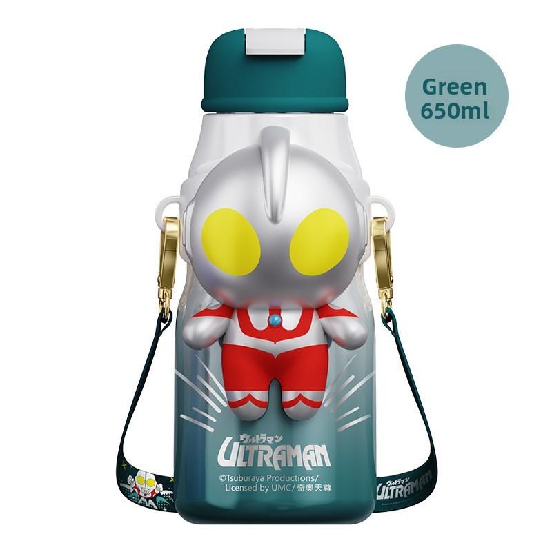 Ultraman Childrens Insulated Water Bottle With Straw Large Capacity For School Use